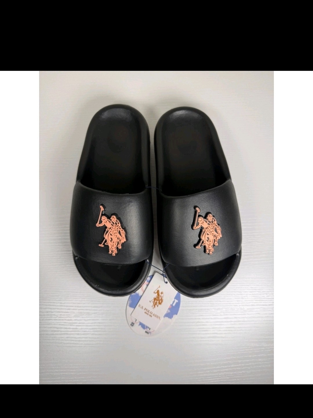 U.S. Polo Assn. Black Slides — Women’s 7–8